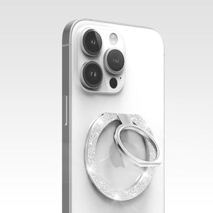 PureGear Magnetic Phone Ring Grip, for MagSafe Kickstand Holder - color: Silver Glitter
