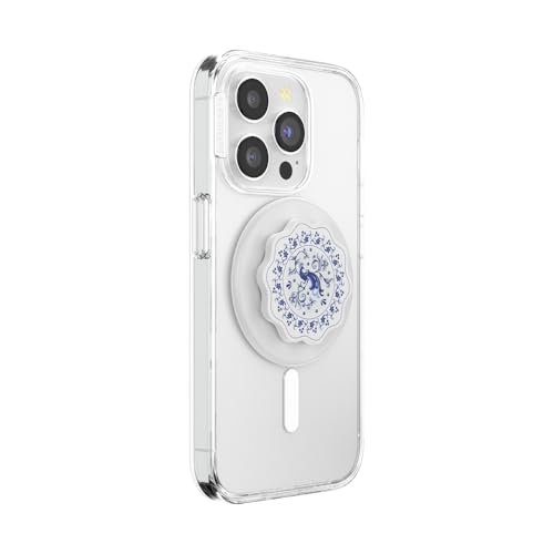 PopSockets Phone Grip for MagSafe, Magnetic Holder- Peacock Saucer - color: Peacock Saucer, style: MagSafe