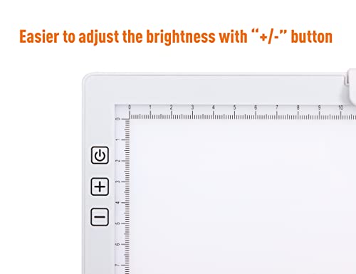 Rechargeable A4 LED Light Pad with Padded Case, YINGWOND Tracing Light Box w/Riser Stands and Paper Clip, 6 Levels of Brightness, Type-c Cable, Wireless Diamond Painting Light Board White - style: Rechargeable-A4 White+Padded case