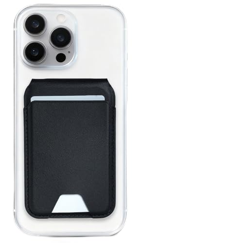 for MagSafe Wallet，Leather Magnetic Wallet for Phone with Adjustable Stand，5 Magnetic Credit Card Holder RFID Blocking for iPhone 17 16 15 14 13 12 Pro Max Air Series Cases(Slim-Black) - color: Slim-Black
