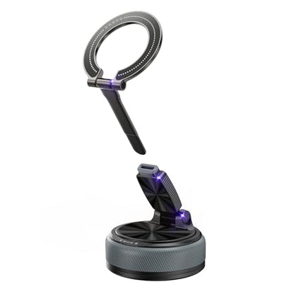 Magnetic Car Phone Mount 2-in-1 Detachable Ring Stand for Desk & Dashboard
