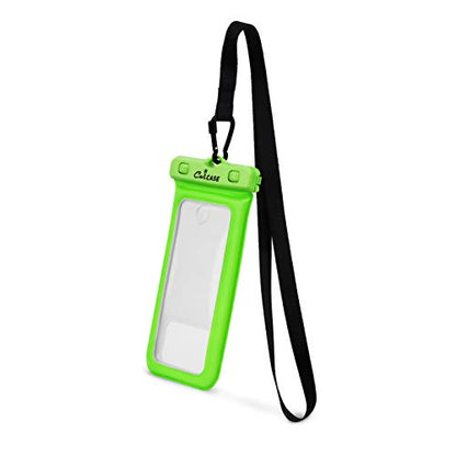 CaliCase Universal Waterproof Floating Phone Pouch - IPX8 Waterproof Floating Phone Case with Lanyard for iPhone X-15/ S20-S24/ Pixel 4-8 - Lime Green - color: Lime Green