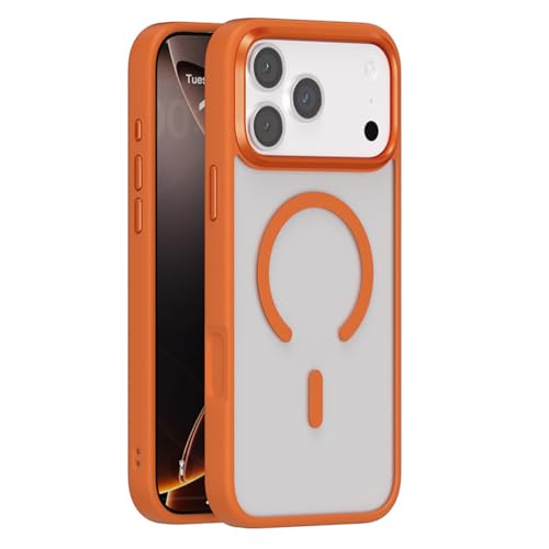 Clear Case for iPhone 17 Pro Max/17 Pro/17 Air/17, Yellowing Resistant PC Back Magnetic Case Camera Protective - color: Orange, size: 17 Air
