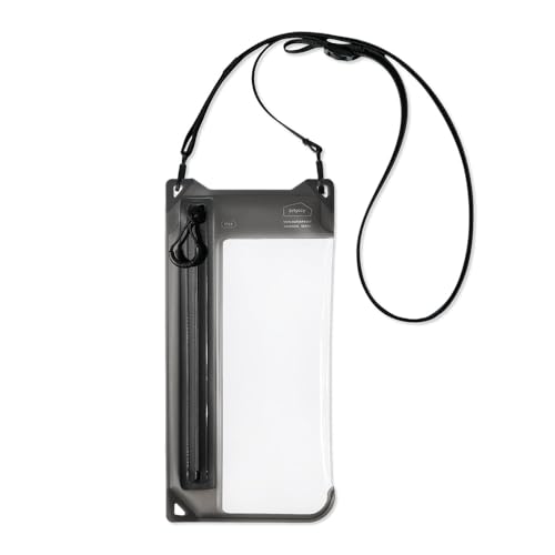 bitplay AquaSeal IPX8 2 Way Waterproof Phone Pouch, Outdoor Dry Bag with Adjustable Lanyard for Universal Phone Case, Horizontal and Vertical Wear, Translucent Black - color: Translucent Black