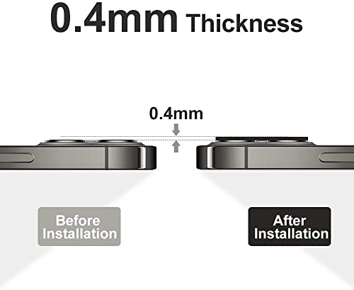 For iPhone Camera Lens Protector - [2 Pack] Premium Aluminum Alloy Back Rear Camera Lens Screen Cover Case Shield (Black-iPhone 13 Pro/13 Pro Max) - color: Black-iPhone 13 Pro/13 Pro Max