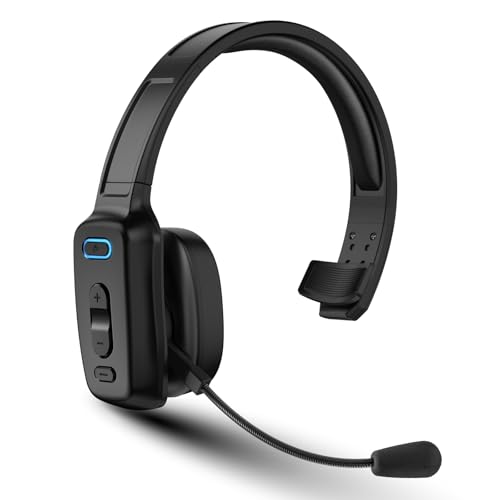 Trucker Bluetooth Headset, 60-Hour AI Noise-Canceling Mic for Driving
