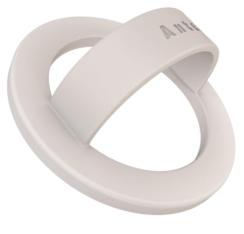 Anteel Magnetic Silicone Ring Grip Phone Holder, Strong Magnetic Attraction, Comfy and Portable, Removable Finger Loop Grip for Magsafe Phone Case (Stone) - color: Stone