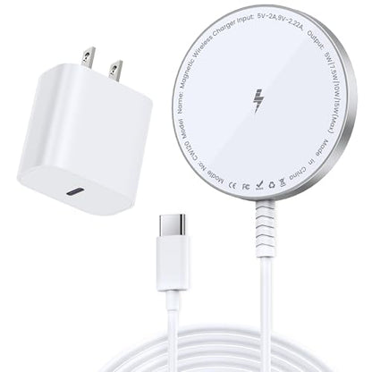MagSafe Charger Magnetic Wireless Charging iPhone 17-12 & AirPods Pro 4-2 - color: White