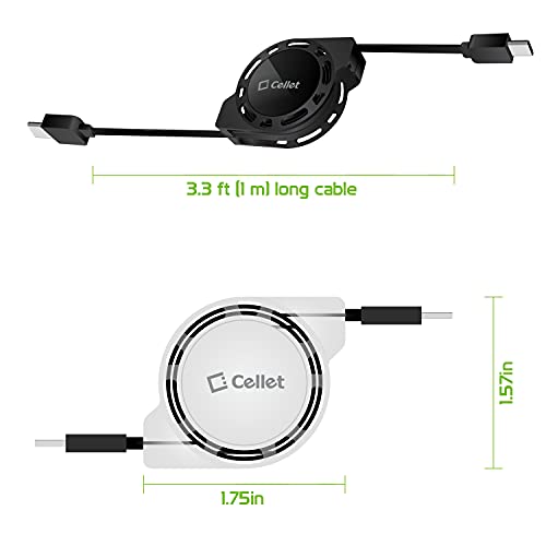 Retractable USB-C Cable, Type-C 3 Feet Charging Cable Compatible to iPhone 15 Pro Max, iPad Pro Air Mini, Samsung Galaxy Smartphones, Google Pixel LG Moto(2Pack) - style: USB-C to USB-C