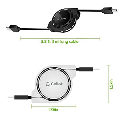 Retractable USB-C Cable, Type-C 3 Feet Charging Cable Compatible to iPhone 15 Pro Max, iPad Pro Air Mini, Samsung Galaxy Smartphones, Google Pixel LG Moto(2Pack) - style: USB-C to USB-C