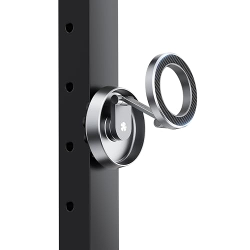 A2C Gym Magnetic Phone Holder, Aluminum Alloy Phone Mount with Suction Cup - color: Silver