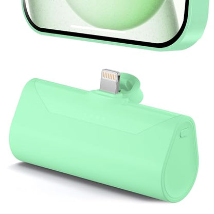 Lightweight Green Portable Battery Pack Charger for iPhone 14 Pro Max, 4800mah Power Bank Compatible with iPhone 12 Pro, Compact Mobile Charger for iPhone XS/XR/SE/6S/7/8/11 Series - color: Green