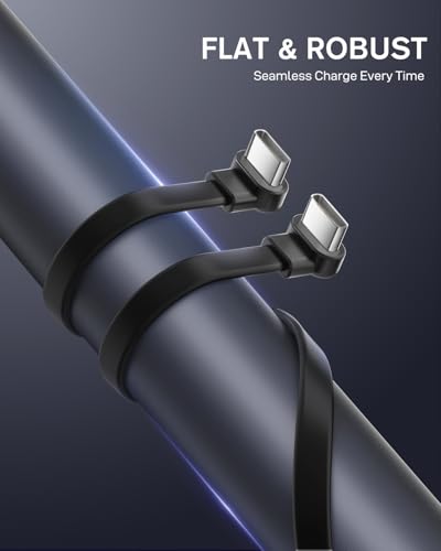 Short USB C Cable 4 inch, Right Angle C TO C Cord 2 Pack，Flat Dual 60W PD - style: 2pcs