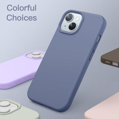 JETech Silicone Case for iPhone 15, Winter Blue | Silky Soft Touch, Shockproof Protection, Scratch Resistant, Microfiber Lining - color: Winter Blue, size: iPhone 15