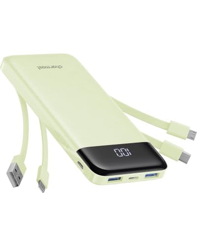 charmast Portable Charger with Built-in Cables X 4, Portable Phone Charger - color: MGreen