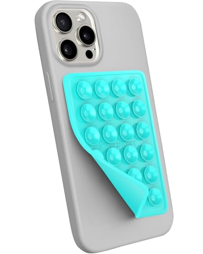 StickyGrippy Suction Phone Case Mount, Sillicon Adhesive Phone Accessory for iPhone and Android, Hands-Free Fidget Toy Mirror Shower Phone Holder, Tiktok Videos and Selfies (Blue) - color: Blue