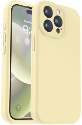 Vooii Compatible with iPhone 15 Pro Max Case, Upgraded Premium Silicone, [Camera Protection] [Soft Anti-Scratch Microfiber Lining] Shockproof Phone Case for iPhone 15 Pro Max 6.7 inch - Creamy Yellow - color: Creamy Yellow, size: iPhone 15 Pro Max