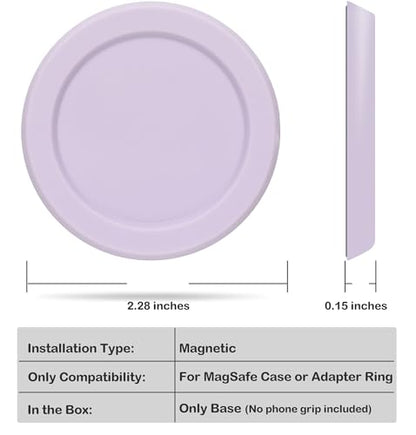 metisinno Magnetic Base Basic Compatible with PopSocket Phone Grips and iPhone MagSafe Cases, Purple - color: Purple, style: Base Basic