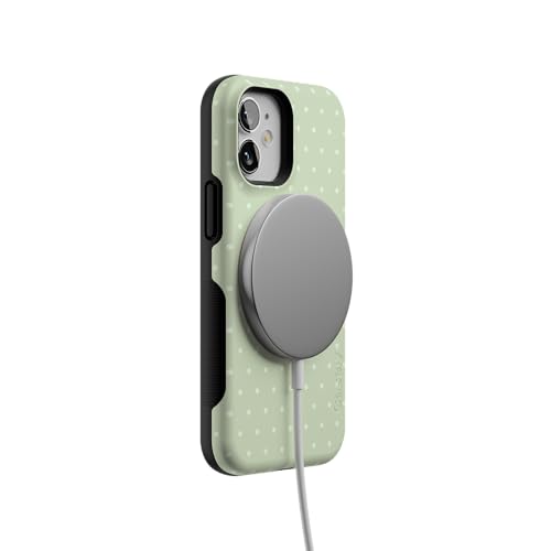 Casely iPhone 12 Mini Case | On the Dot | Green Polka Dot | Bold Protective Design | Compatible with MagSafe - color: On the Dot | Green Polka Dot, size: Iphone 12 Mini