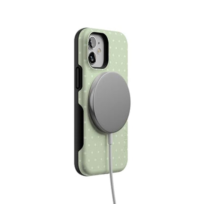 Casely iPhone 12 Mini Case | On the Dot | Green Polka Dot | Bold Protective Design | Compatible with MagSafe - color: On the Dot | Green Polka Dot, size: Iphone 12 Mini