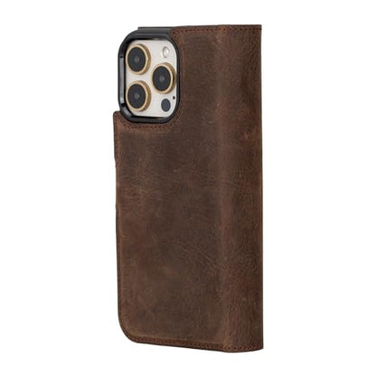 Bayelon Wallet Case for iPhone 15 Pro Max, Trifold Leather Wallet, Detachable Magnetic Flip Folio Cover, Card Holder, iPhone 15 Pro Max Wallet Case, MagSafe Compatible, RFID Blocking (Dark Brown) - color: Dark Brown, size: iPhone 15 Pro Max