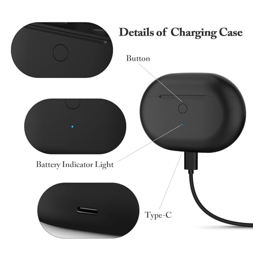 Replacement Charging Case Compatible with Studio Buds & Studio Buds+: Charger Case with Bluetooth Pairing Button, 660mAh Battery, Not Included Earbuds - color: Beats Studio Buds Black