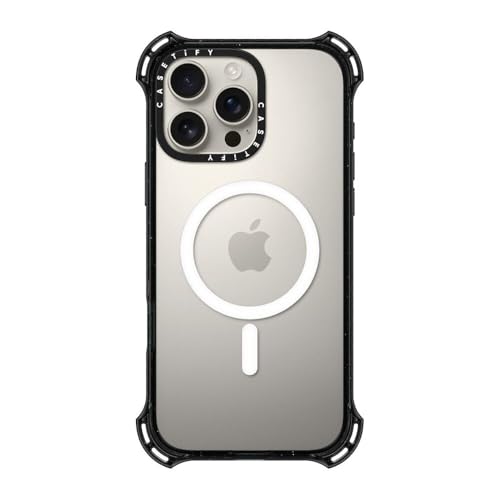 CASETiFY for iPhone 16 Pro Max Case - Bounce Compatible with MagSafe | Shockproof | 21.3 ft. 6X Military Grade Drop Protection | Black - color: Clear Black, size: Iphone 16 Pro Max (6.9")