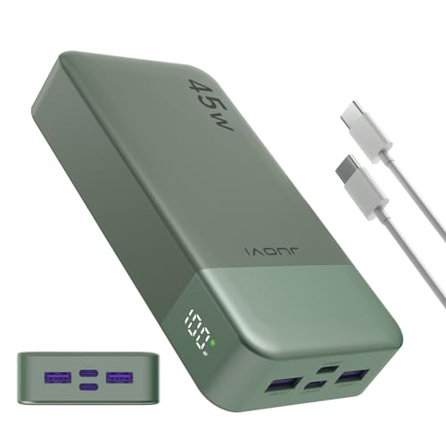 JUOVI Portable Charger 45W 20000mAh Fasting Charging Power Bank - color: Green