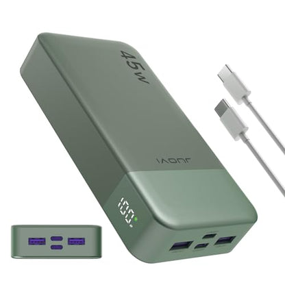 JUOVI Portable Charger 45W 20000mAh Fasting Charging Power Bank - color: Green