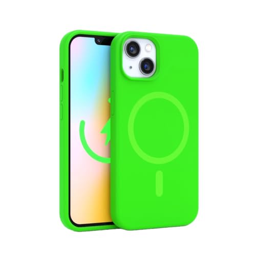 FELONY CASE for iPhone 15 Neon Green MagSafe Liquid Silicone Case | Built-in magnetic ring aligns securely with MagSafe chargers, wallets, mounts and compatible accessories. - color: Neon Green, size: iPhone 15 w MagSafe