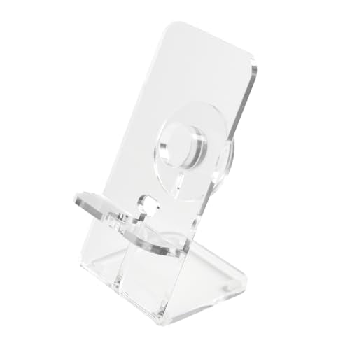 russell+hazel Fine Line Acrylic Phone Dock, 3" x 3.6" x 6" – Clear Acrylic Charging Stand with Cord Management
