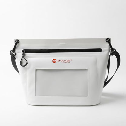 IPX7 Waterproof Bag with Touchscreen Phone Pocket,Floating Airtight Shoulder Bag for Swimming,Rafting,Cycling,Hiking - color: white