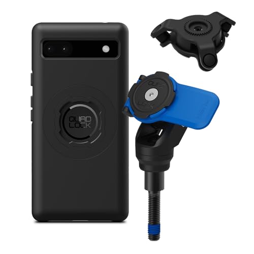 Quad Lock Handlebar Clamp Motorcycle Phone Mount with Vibration Dampener and MAG Phone Case for Pixel 6a - size: Pixel 6a