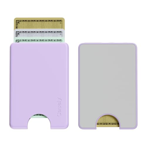Casely MagWallet | Light Purple | Slim Wallet Card Holder | Compatible with MagSafe | Soft-Touch Hard Silicone | Holds Up to 3 Cards - color: Light Purple