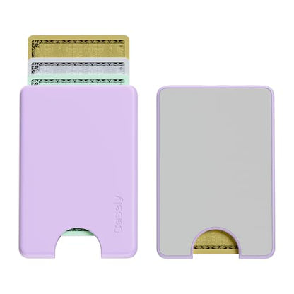 Casely MagWallet | Light Purple | Slim Wallet Card Holder | Compatible with MagSafe | Soft-Touch Hard Silicone | Holds Up to 3 Cards - color: Light Purple