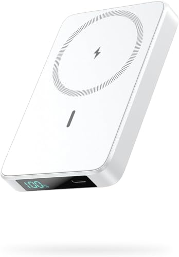 Magnetic Portable Charger 10800mah for Magsafe Battery Pack, Wireless Power Bank with USB C in&out PD Fast Charging,Travel Essential Phone Battery Charger For iPhone 17/16/15/14/13/12 Series-White - color: White