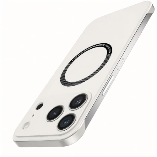 Frameless Magnetic Series Designed for iPhone 13 Case[Compatible with MagSafe] Borderless Ultra Thin Slim Fit,Lightweight Minimalist Hard PC Yet Protective Shockproof Cover,White - color: White, size: iPhone 13