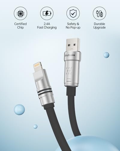 Hichain for iPhone Charger USB A to Lightning Cable Black 4 FT + 6.6 FT - color: Black, size: 4 FT + 6.6 FT