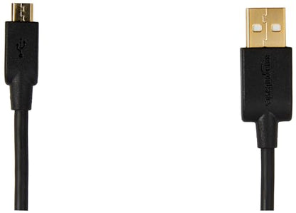 Amazon Basics 5-Pack USB-A to Micro USB Charging Cable for Android Phones and Tablets, 480Mbps Data Transfer, Gold-Plated Plugs, USB 2.0, 6 Foot, Black - size: 6 Feet, style: 5-Pack