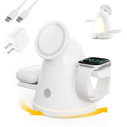 4‑in‑1 Wireless Charging Station with Night Light, for Apple & Samsung