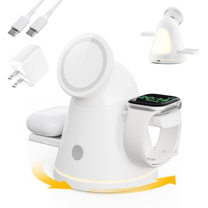 4‑in‑1 Wireless Charging Station with Night Light, for Apple & Samsung