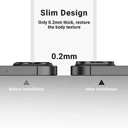 Korecase [2 Pack] Camera Lens Protector for iPhone 14/14 Plus & iPhone 15/15 Plus 9H Tempered Glass Camera Film Cover, Strong Adhesion, Metal Anti-Scratch Rear Camera Lens Cover Purple - color: Purple