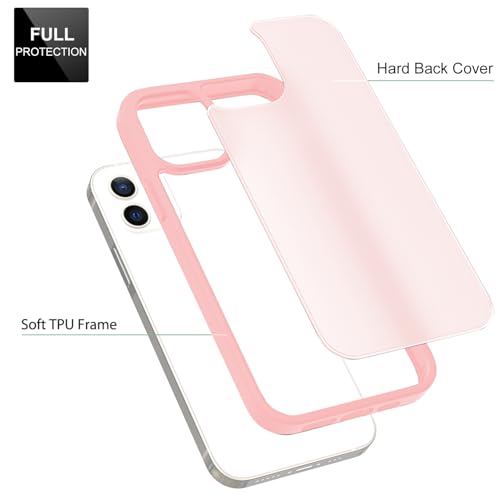 TENOC Phone Case Compatible with iPhone 11, Pink Case Translucent Protective Bumper Matte Hard Back Cover for 6.1 Inch - color: Pink, size: iPhone 11