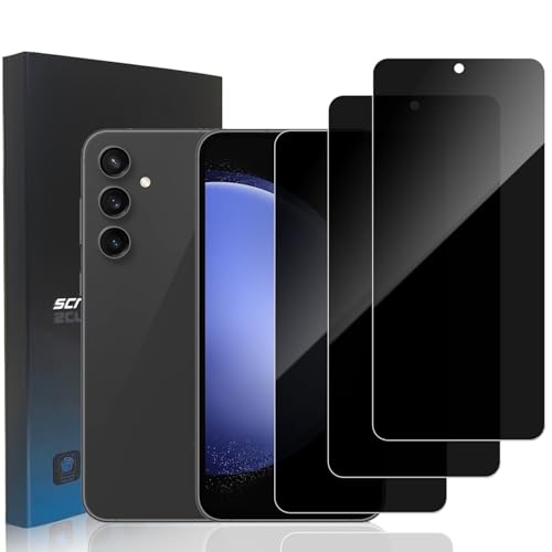 [3 Pack] Privacy Screen Protector for Samsung Galaxy S23 FE 6.4in, Anti-Spy Tempered Glass Film, Bubble-Free, Easy Install - size: Galaxy S23 FE
