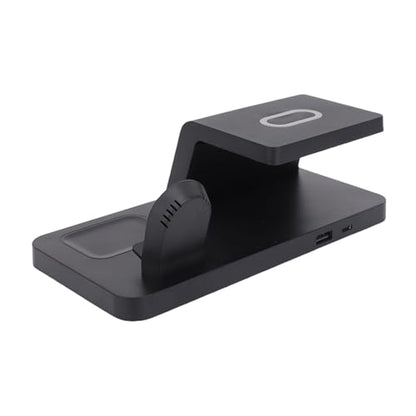 Focket Wireless Charging Station, 15W Fast Charging 3 in 1 Charger Stand, Alarm Clock with Wireless Charger for Phone Watch Earbuds Home Office Travel