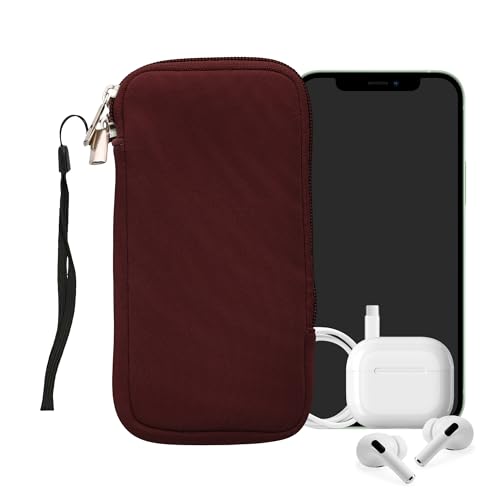 kwmobile Universal Phone Pouch Size XXL - 7" - Neoprene Smartphone Pouch with Zip - Water-Repellent Mobile Phone Case - Sleeve in Berry - color: berry, size: XXL - 7"
