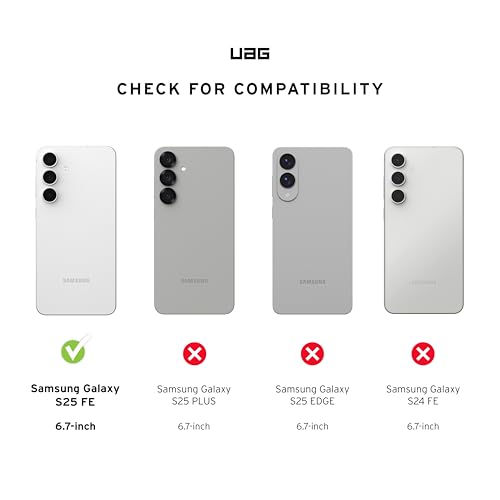 URBAN ARMOR GEAR UAG Designed for Samsung Galaxy S25 FE Case Pathfinder Clear - Magnetic Charging Compatible Rugged Military Grade MIL-STD Protective Cover, Ash/Black - color: Pathfinder Clear - Ash/Black