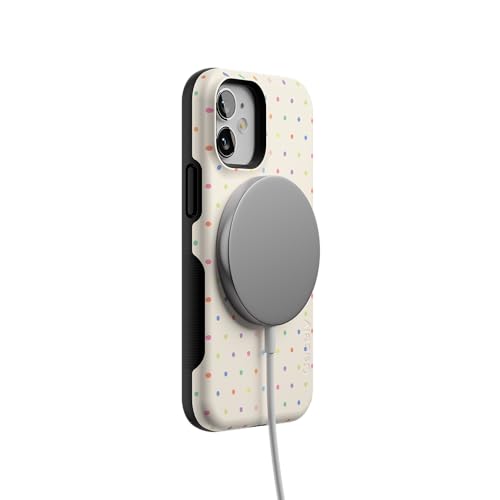 Casely iPhone 12 Mini Case | On the Dot | Rainbow Polka Dot | Bold Protective Design | Compatible with MagSafe - color: On the Dot | Rainbow Polka Dot, size: Iphone 12 Mini
