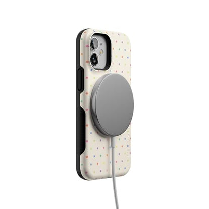 Casely iPhone 12 Mini Case | On the Dot | Rainbow Polka Dot | Bold Protective Design | Compatible with MagSafe - color: On the Dot | Rainbow Polka Dot, size: Iphone 12 Mini