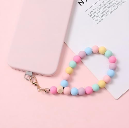 Bloomish Silicone Phone Wrist Strap with Cute Bear Charm - Anti-Loss Hand Strap Lanyard for iPhone & Android - Soft, Durable & Stylish Mobile Phone Accessory - color: Colorful